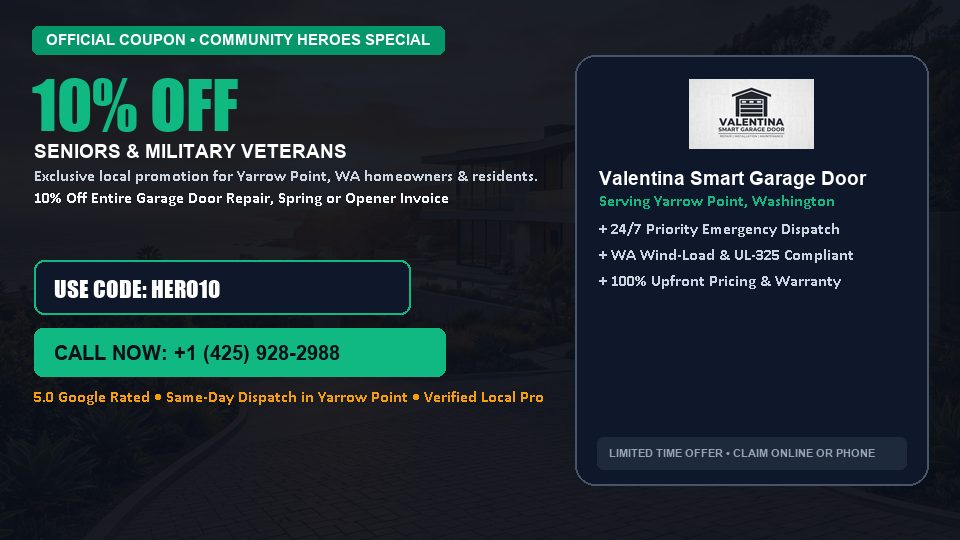 Valentina Smart Garage Door 10% OFF Seniors & Military Veterans